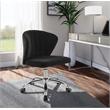 Scranton & Co Velvet Swivel Adjustable Office Chair with Casters in Black