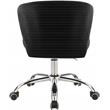 Scranton & Co Velvet Swivel Adjustable Office Chair with Casters in Black