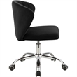 Scranton & Co Velvet Swivel Adjustable Office Chair with Casters in Black