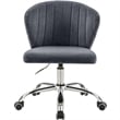 Scranton & Co Contemporary Velvet Swivel Adjustable Office Chair in Gray