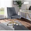 Scranton & Co Velvet Swivel Adjustable Office Chair in Soft Gray/Rich Gold