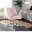 Scranton & Co Velvet Swivel Adjustable Office Chair in Soft Pink//Rich Gold
