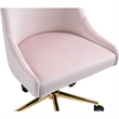 Scranton & Co Velvet Swivel Adjustable Office Chair in Soft Pink//Rich Gold