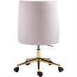 Scranton & Co Velvet Swivel Adjustable Office Chair in Soft Pink//Rich Gold