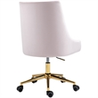 Scranton & Co Velvet Swivel Adjustable Office Chair in Soft Pink//Rich Gold