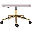 Scranton & Co Velvet Swivel Adjustable Office Chair in Soft Pink//Rich Gold