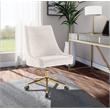 Scranton & Co Contemporary Velvet Swivel Adjustable Office Chair in Cream
