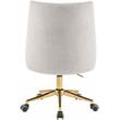 Scranton & Co Contemporary Velvet Swivel Adjustable Office Chair in Cream