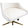 Scranton & Co Contemporary Velvet Swivel Adjustable Office Chair in Cream