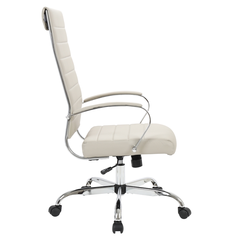 Scranton & Co High-Back Mid-Century Modern Leather Office Chair in Tan