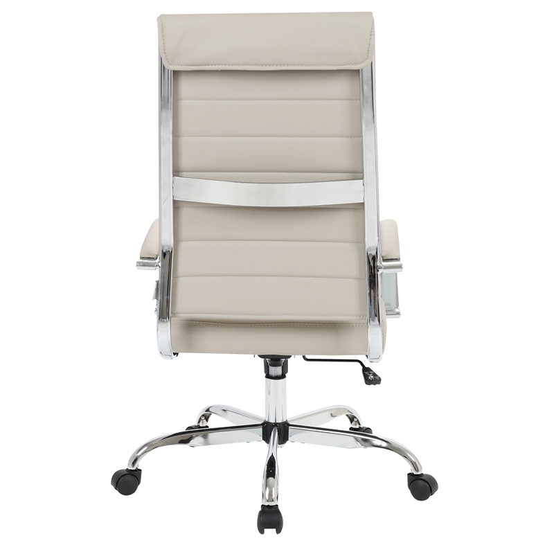 Scranton & Co High-Back Mid-Century Modern Leather Office Chair in Tan