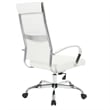 Scranton & Co High-Back Mid-Century Modern Leather Office Chair in White