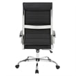 Scranton & Co Modern Leather High-Back Swivel Office Chair in Black