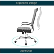 Scranton & Co Modern Leather High-Back Swivel Office Chair in Black