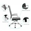 Scranton & Co Modern Leather High-Back Swivel Office Chair in Black