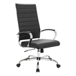 Scranton & Co Modern Leather High-Back Swivel Office Chair in Black