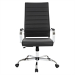 Scranton & Co Modern Leather High-Back Swivel Office Chair in Black