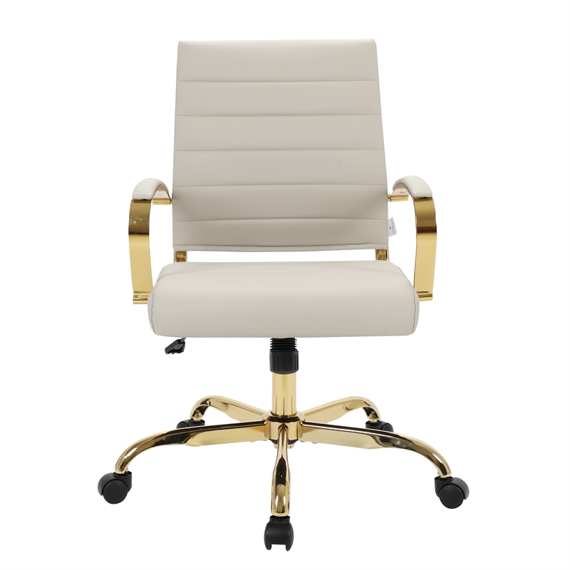 Scranton & Co Modern Modern Adjustable Leather Office Chair in Tan