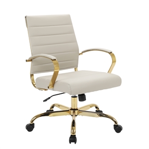 Scranton & Co Modern Modern Adjustable Leather Office Chair in Tan