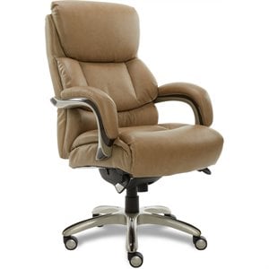 scranton & co executive chair with padded arms beige bonded leather