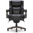 Scranton & Co Modern Faux Leather & Wood Executive Chair in Black