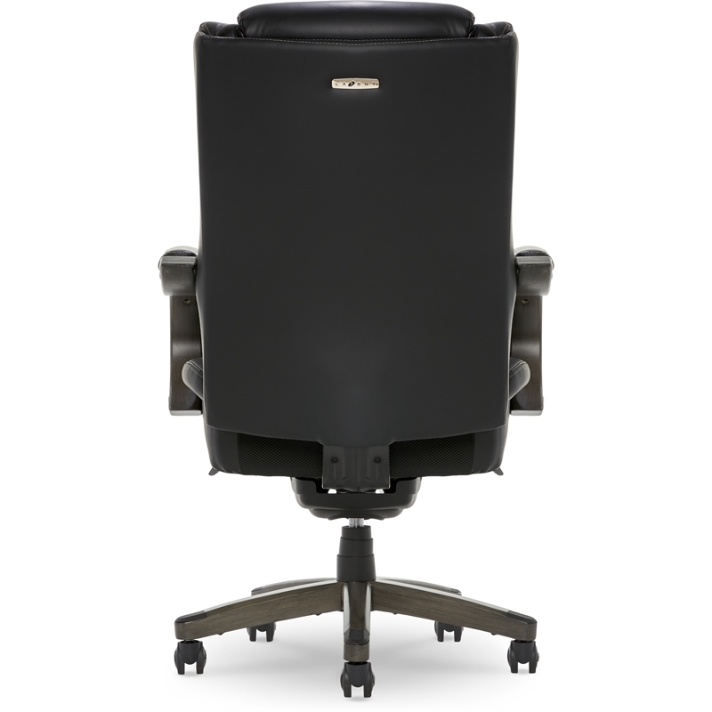 Scranton & Co Modern Faux Leather & Wood Executive Chair in Black