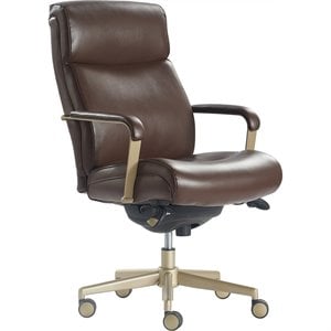 Scranton & Co Modern Executive Office Chair Brown Bonded Leather