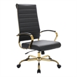 Scranton & Co Modern Faux Leather/Steel High-Back Office Chair in Black/Gold