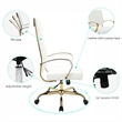 Scranton & Co Modern Faux Leather/Steel High-Back Office Chair in White/Gold