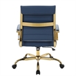 Scranton & Co Modern Faux Leather/Steel Adjustable Office Chair in Navy Blue
