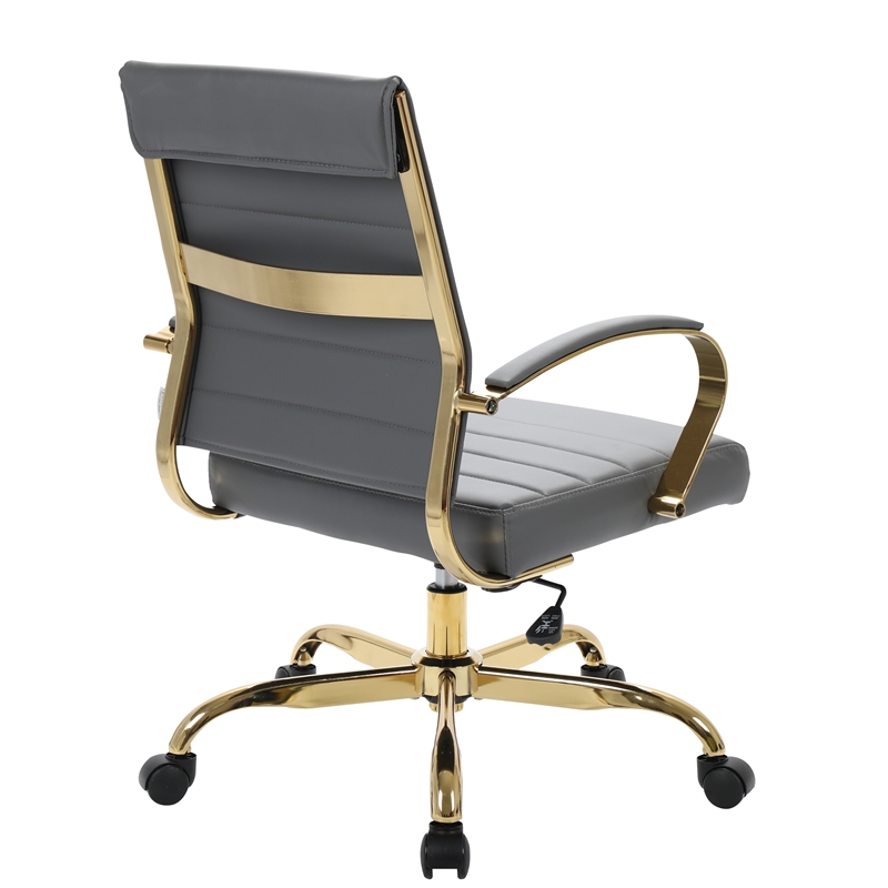 Scranton & Co Modern Adjustable Leather Office Chair In Grey