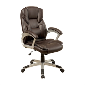 Scranton & Co Modern Faux Leather Adjustable Office Chair in Brown