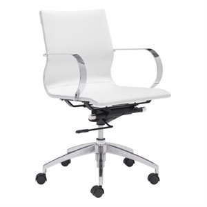 Scranton & Co Contemporary Low Back Glider Office Chair White