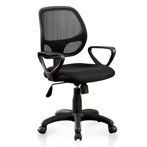 Scranton & Co Contemporary Fabric Adjustable Office Chair in Black