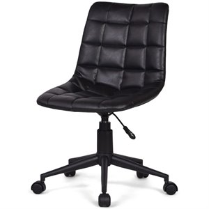 Scranton & Co Executive Faux Leather Padded Office Swivel Chair in Black