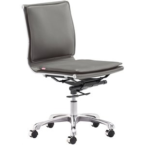 Scranton & Co Plus Faux Leather Swivel Office Chair in Gray and Chrome
