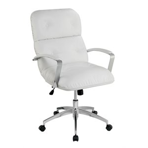 Scranton & Co Contemporary Faux Leather Office Chair in White