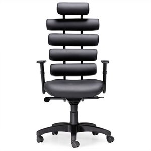 Scranton & Co Contemporary Office Chair in Black Faux Leather