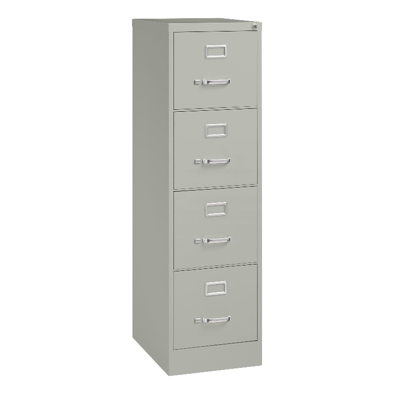Scranton & Co 4-Drawer Contemporary Metal Vertical Filing Cabinet in Light Gray