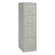 Scranton & Co 4-Drawer Contemporary Metal Vertical Filing Cabinet in Light Gray
