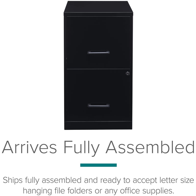Scranton & Co 2 Piece Office Set with Filing Cabinet and Desk in Black