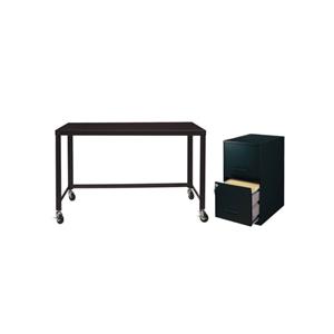 Scranton & Co 2 Piece Office Set with Filing Cabinet and Desk in Black