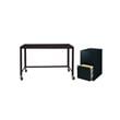 Scranton & Co 2 Piece Office Set with Filing Cabinet and Desk in Black