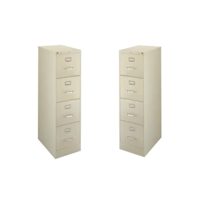Scranton & Co 22-in Deep Metal 4 Drawer Vertical File Cabinet Putty (Set of 2)