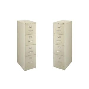 Scranton & Co 22-in Deep Metal 4 Drawer Vertical File Cabinet Putty (Set of 2)