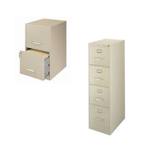 Scranton & Co 2 Drawer and 4 Drawer Letter File Cabinet Set in Putty