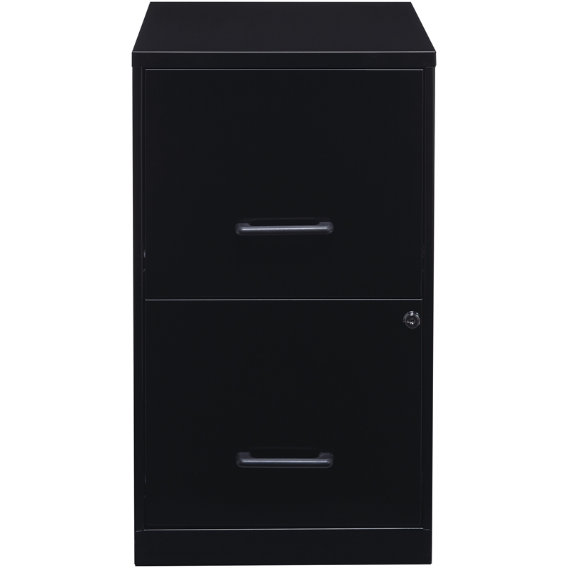 Scranton & Co Drawer Letter File Cabinet in Black and Putty (Set of 2)