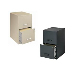 Scranton & Co Drawer Letter File Cabinet in Black and Putty (Set of 2)