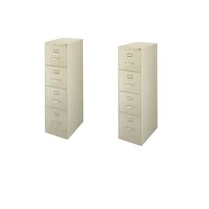 Scranton & Co 2 Set of 4 Drawer Letter File Cabinet in Putty