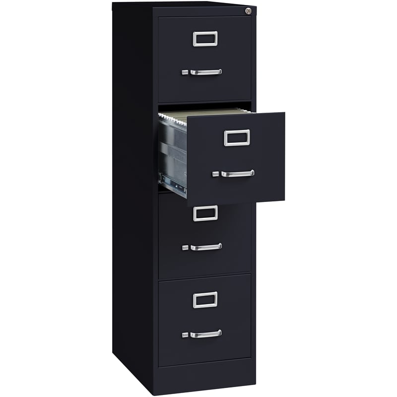 Scranton & Co 2 Set of 4 Drawer and Mobile 2 Drawer File Cabinet in Black